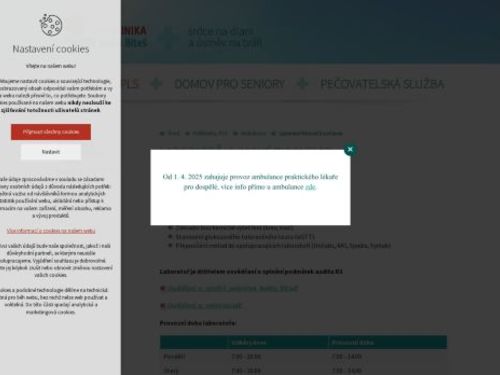 Laboratoř klinické biochemie - Poliklinika Velká Bíteš