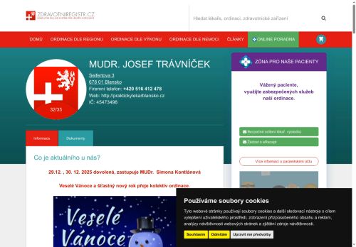 Zobrazit webové stránky Praktický lékař pro dospělé - MUDr. Josef Trávníček