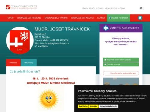 Praktický lékař pro dospělé - MUDr. Josef Trávníček