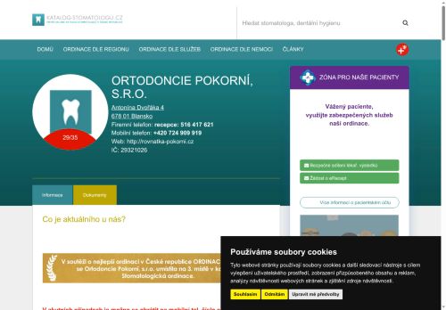 Zobrazit webové stránky ORTODONCIE Pokorní s.r.o. - MUDr. Jan Pokorný, MUDr. Marie Pokorná