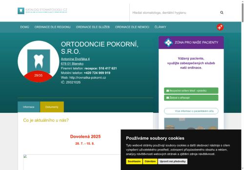 Zobrazit webové stránky ORTODONCIE Pokorní s.r.o. - MUDr. Jan Pokorný, MUDr. Marie Pokorná