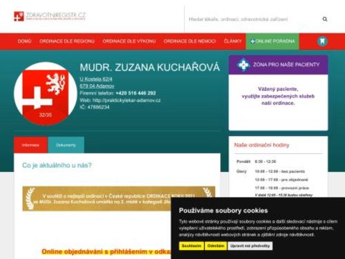 Praktický lékař pro dospělé - MUDr. Zuzana Kuchařová