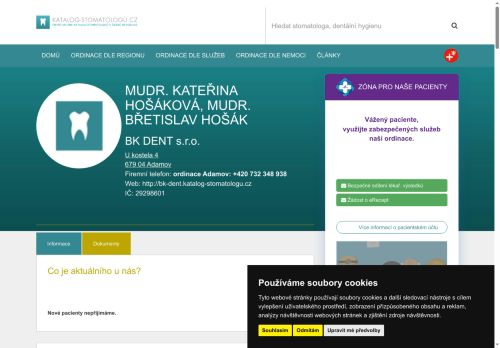 Zobrazit webové stránky Zubní ordinace BK DENT - MUDr. Břetislav Hošák, MUDr. Kateřina Hošáková