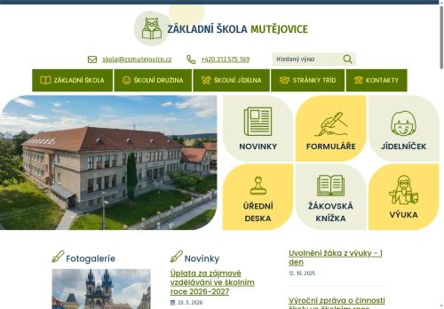 Základní škola Mutějovice, okres Rakovník nabízí práci na pozici Učitel/učitelka v obci Mutějovice