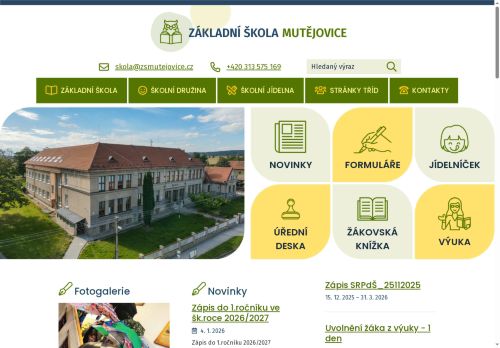 Základní škola Mutějovice nabízí práci na pozici Učitel/ka matematiky a fyziky v obci Mutějovice