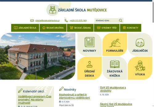 Základní škola Mutějovice, okres Rakovník nabízí práci na pozici Učitel/učitelka v obci Mutějovice