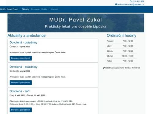 Praktický lékař pro dospělé - MUDr. Pavel Zukal
