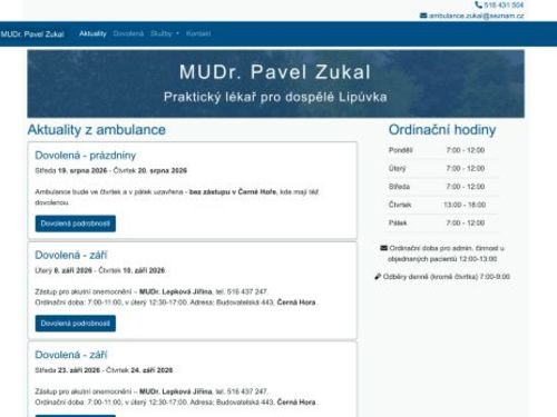 Praktický lékař pro dospělé - MUDr. Pavel Zukal