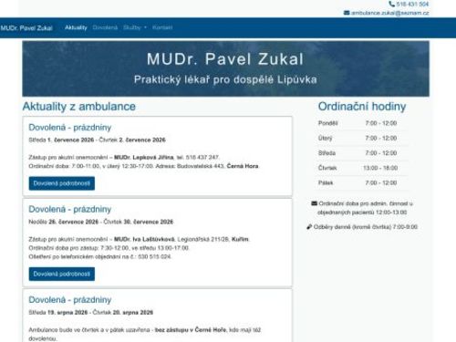 Praktický lékař pro dospělé - MUDr. Pavel Zukal