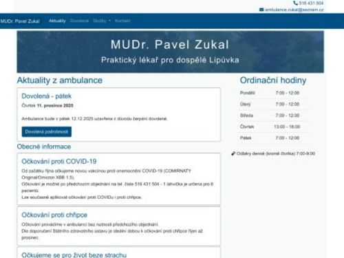 Praktický lékař pro dospělé - MUDr. Pavel Zukal