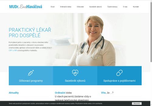 Zobrazit webové stránky Praktický lékař pro dospělé - MUDr. Eva Hlaváčová