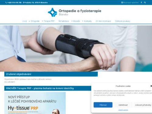 Ortopedická ambulance Ortopedie a fyzioterapie Blansko - MUDr. Štěpán Ondrůšek, MUDr. Jaromír Černý, MUDr. Oldřich Jelínek Ph.D., MUDr. Tomáš Kovanda, MUDr. David Hruška