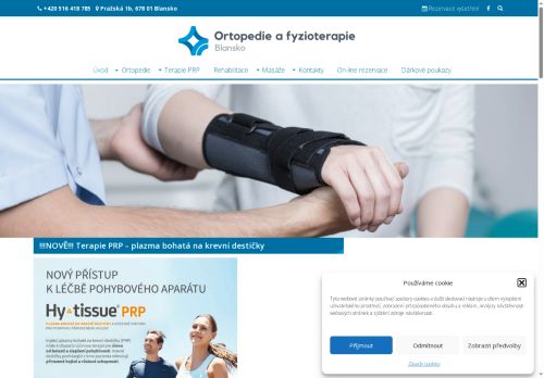 Zobrazit webové stránky Ortopedická ambulance Ortopedie a fyzioterapie Blansko - MUDr. Štěpán Ondrůšek, MUDr. Jaromír Černý, MUDr. Oldřich Jelínek Ph.D., MUDr. Tomáš Kovanda, MUDr. David Hruška