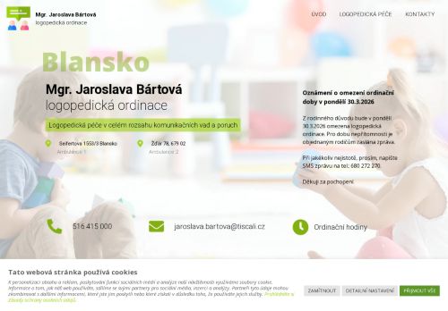 Zobrazit webové stránky Logopedická ambulance - Mgr. Jaroslava Bártová