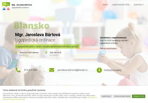 Zobrazit webové stránky Logopedická ambulance - Mgr. Jaroslava Bártová