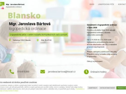 Logopedická ambulance - Mgr. Jaroslava Bártová