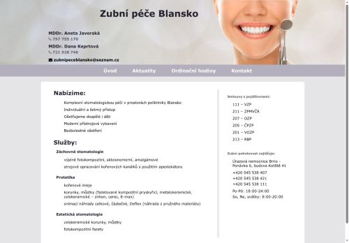 Zobrazit webové stránky Stomatologická ambulance - MUDr. Irena Vrtělová