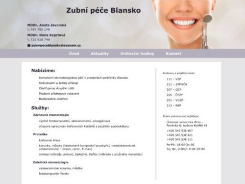 Zubní ordinace - MDDr. Aneta Javorská