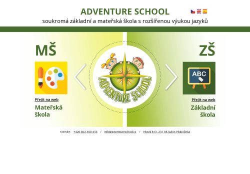 Webové stránky Adventure School - mateřská škola a základní škola s.r.o., Sulice