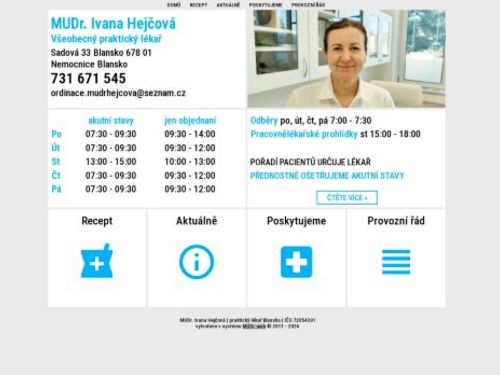 Praktický lékař pro dospělé - MUDr. Ivana Hejčová