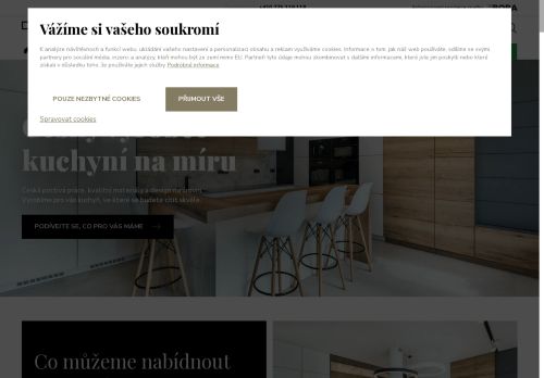 Webové stránky Glanc Kuchyně s.r.o., Prosenická Lhota