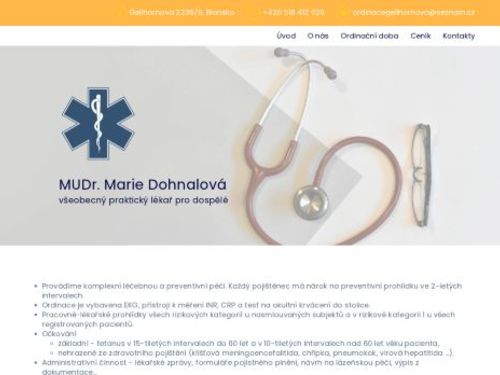 Praktický lékař pro dospělé - MUDr. Marie Dohnalová