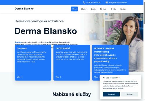 Zobrazit webové stránky Kožní ambulance Derma Blansko - MUDr. Pavlína Slouková, MUDr. Dagmar Horáčková