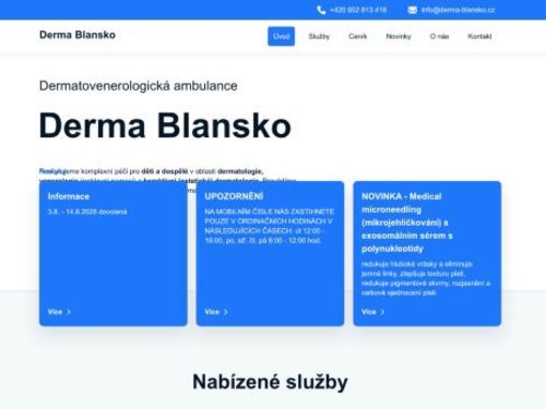Kožní ambulance Derma Blansko - MUDr. Pavlína Slouková, MUDr. Dagmar Horáčková