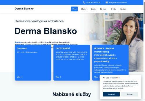 Zobrazit webové stránky Kožní ambulance Derma Blansko - MUDr. Pavlína Slouková, MUDr. Dagmar Horáčková