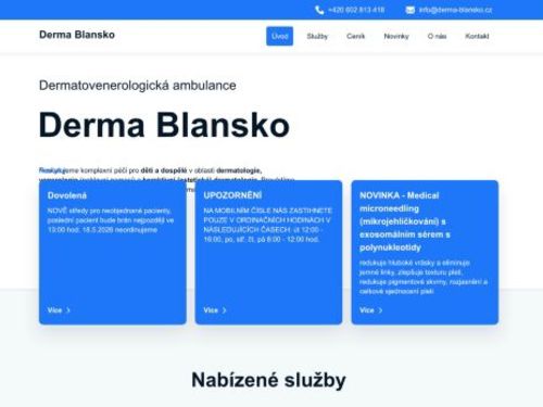 Kožní ambulance Derma Blansko - MUDr. Pavlína Slouková, MUDr. Dagmar Horáčková