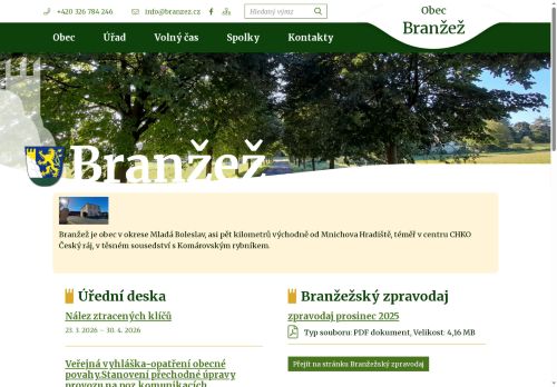 Zobrazit webové stránky Obecní úřad Branžež