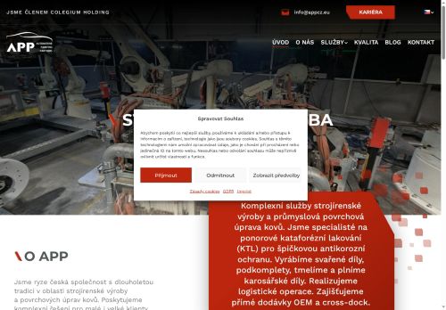 Webové stránky Automotive Painting Partners s.r.o., Nymburk