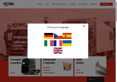 Webové stránky VECHRA Expres, spol. s r.o., Znojmo
