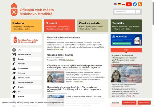 Zobrazit webové stránky Městský úřad Mnichovo Hradiště