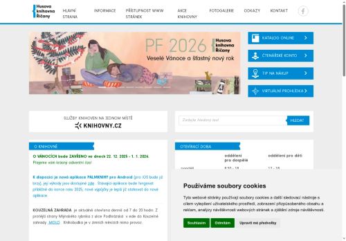 Zobrazit webové stránky Husova knihovna Říčany, příspěvková organizace
