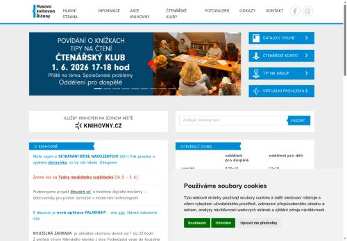 Zobrazit webové stránky Husova knihovna Říčany, příspěvková organizace
