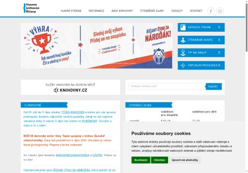 Zobrazit webové stránky Husova knihovna Říčany, příspěvková organizace