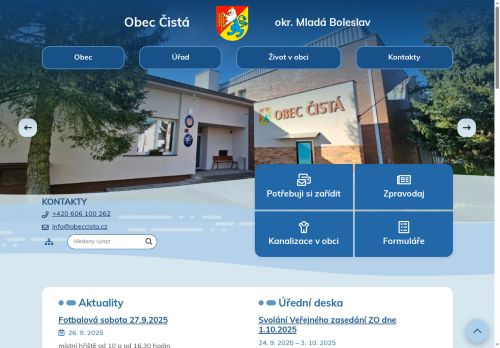Zobrazit webové stránky Obecní úřad Čistá