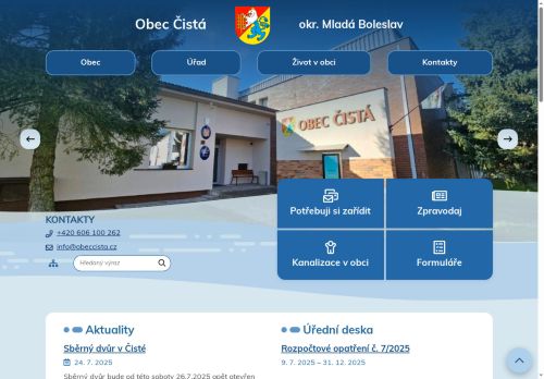 Zobrazit webové stránky Obecní úřad Čistá