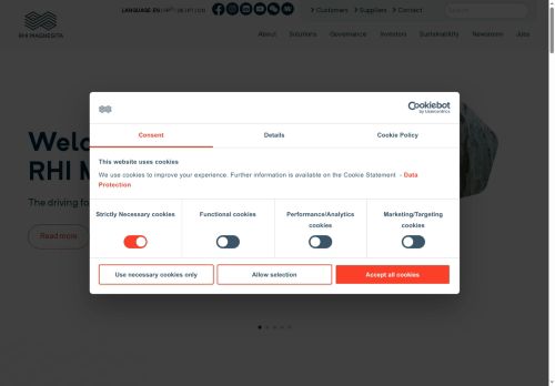 Webové stránky RHI Magnesita Czech Republic a.s., Velké Opatovice