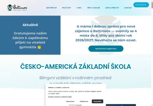 Základní škola a Mateřská škola Baltimore z. ú. nabízí práci na pozici Kvalifikovaný učitel anglického jazyka - rodilý mluvčí v obci Beroun