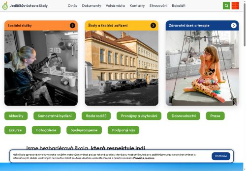 Webové stránky Jedličkův ústav a Mateřská škola a Základní škola a Střední škola, Praha