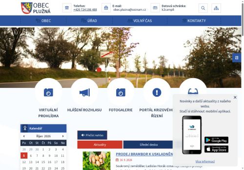 Zobrazit webové stránky Obecní úřad Plužná