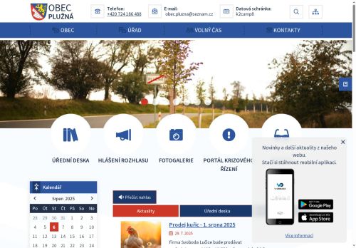 Zobrazit webové stránky Obecní úřad Plužná