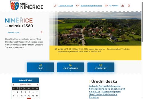 Zobrazit webové stránky Obecní úřad Niměřice