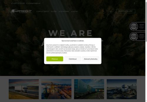Webové stránky AP Freight, s.r.o., Plzeň
