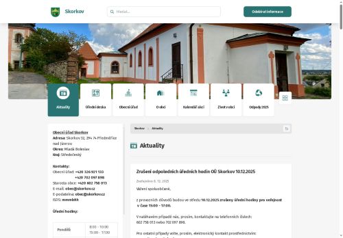 Zobrazit webové stránky Obecní úřad Skorkov