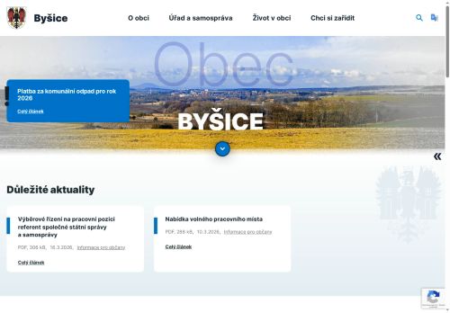 Obec Byšice nabízí práci na pozici Dělník/ce pro úklid obce, údržba veřejné zeleně, řidič/ka v obci Byšice