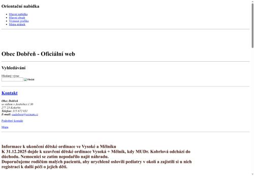 Zobrazit webové stránky Obecní úřad Dobřeň