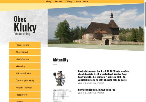 Zobrazit webové stránky Obecní úřad Kluky